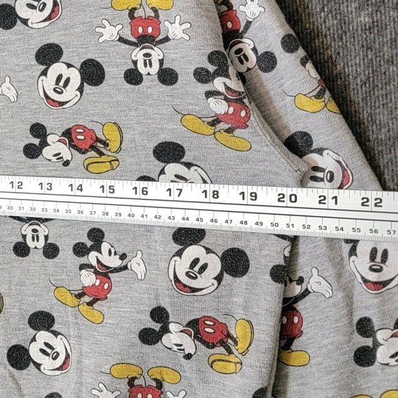 Disney Mikey Mouse Hoodie Womens Medium Gray All over Print Classic Sweatshirt - Picture 7 of 14